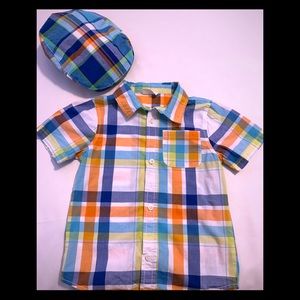 Crazy 8 Button Down Shirt with Matching Hat